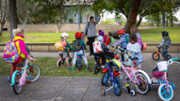 Bicicletada amb els alumnes d'infantil del CEIP Robert Graves - Foto: A.COSTA/UIB
